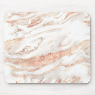 Elegant Chic Copper Rose Gold Marble Mouse Mat