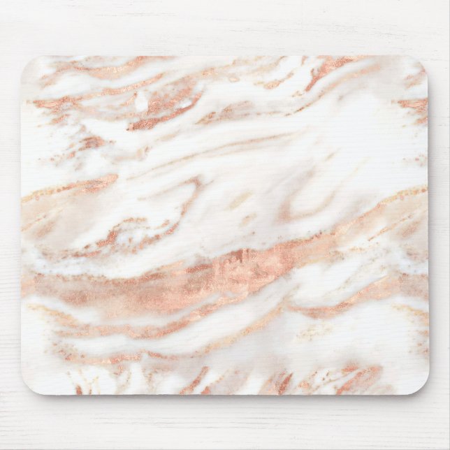 Elegant Chic Copper Rose Gold Marble Mouse Mat (Front)