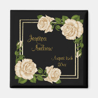 Elegant Chic Corner Ivory Roses Bouquets Wedding