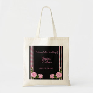 Elegant Chic Corner Rose Bouquet Wedding Tote Bag