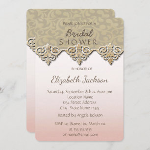 Elegant Chic Damask Bridal Shower Invitation