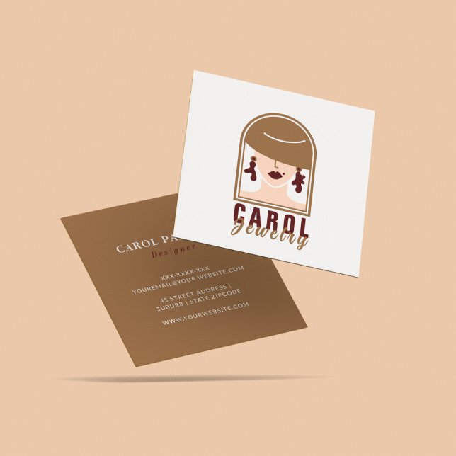 Elegant Chic Designer Logo Crafter Boutique Square Business Card (Creator Uploaded)