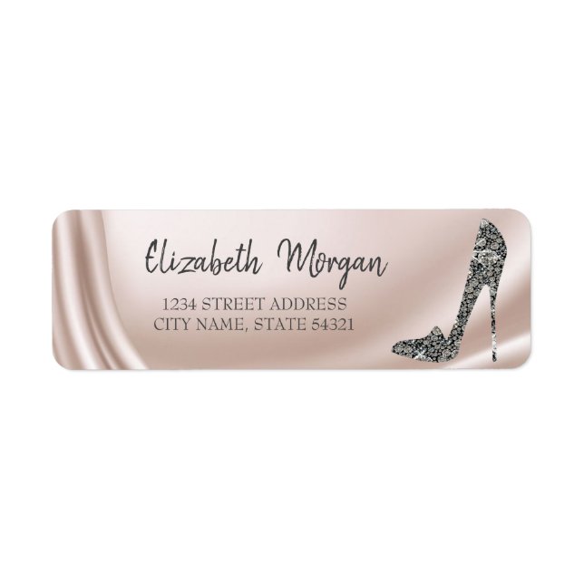 Elegant Chic Diamond High Heels Address Label (Front)