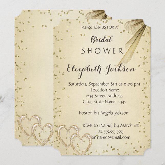Elegant Chic Diamonds  Bridal Shower Invitation (Front/Back)