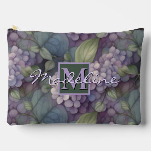 Elegant chic dusty purple boho watercolor floral accessory pouch