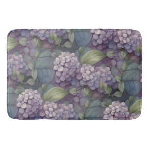 Elegant chic dusty purple boho watercolor floral  bath mat
