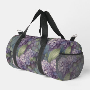 Elegant chic dusty purple boho watercolor floral  duffle bag