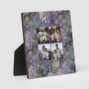 Elegant chic dusty purple boho watercolor floral  plaque