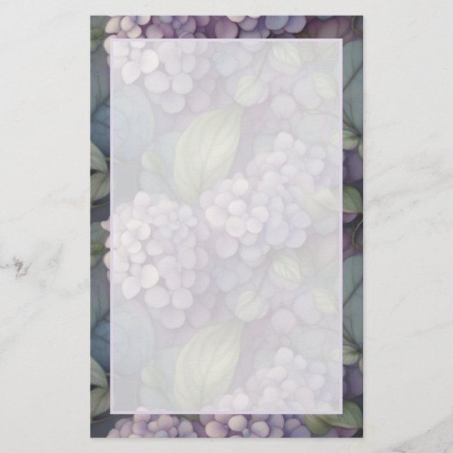 Elegant chic dusty purple boho watercolor floral  stationery (Front)