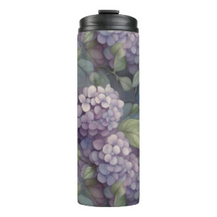 Elegant chic dusty purple boho watercolor floral thermal tumbler