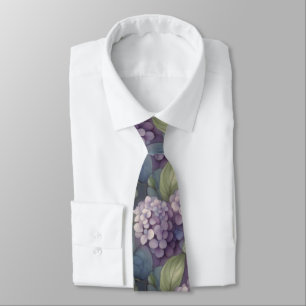 Elegant chic dusty purple boho watercolor floral  tie