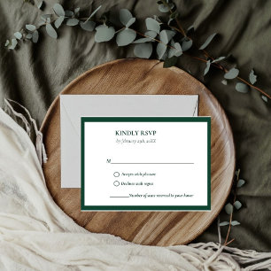 Elegant & Chic Emerald Green Green wedding RSVP Card