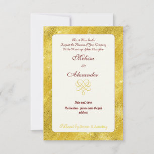 Elegant chic faux gold custom wedding invitation