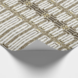 Elegant Chic Faux Gold Foil White Wrapping Paper