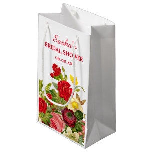 Elegant Chic Floral Bridal Shower Favour Small Gift Bag