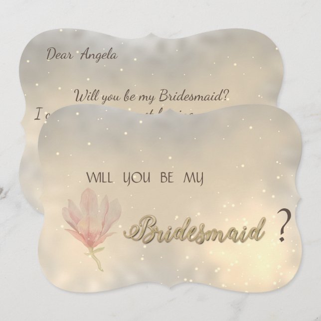 Elegant Chic  Floral Bridesmaid Card (Front/Back)