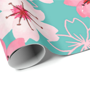 Elegant chic floral Cherry Blossom pattern Wrapping Paper