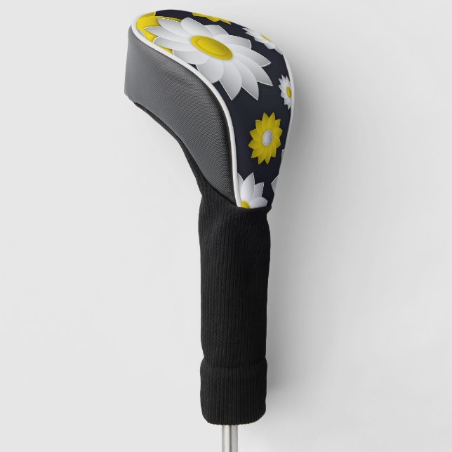 Elegant chic floral Cherry Blossom sunflower Golf Head Cover (Angled)