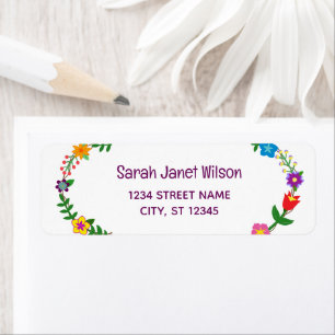 Elegant Chic Floral Flowers Modern Return Address