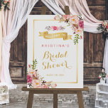 Elegant Chic Floral Gold Frame Bridal Shower Poster<br><div class="desc">Welcome your guests in style with this Chic Floral Gold Frame Bridal Shower Sign. This sign features a beautiful floral pattern and a gold frame, making it perfect for any chic or sophisticated bridal shower theme. This sign is a great way to set the tone for a memorable celebration and...</div>