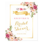 Elegant Chic Floral Gold Frame Bridal Shower