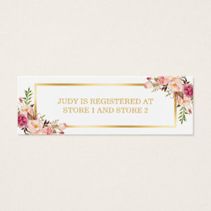 Elegant Chic Floral Gold Frame   Registry Insert