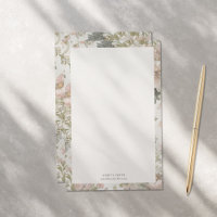 Elegant Chic Floral Monogram Stationery Paper
