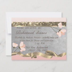 Elegant Chic  Floral Rehearsal Dinner Invitation