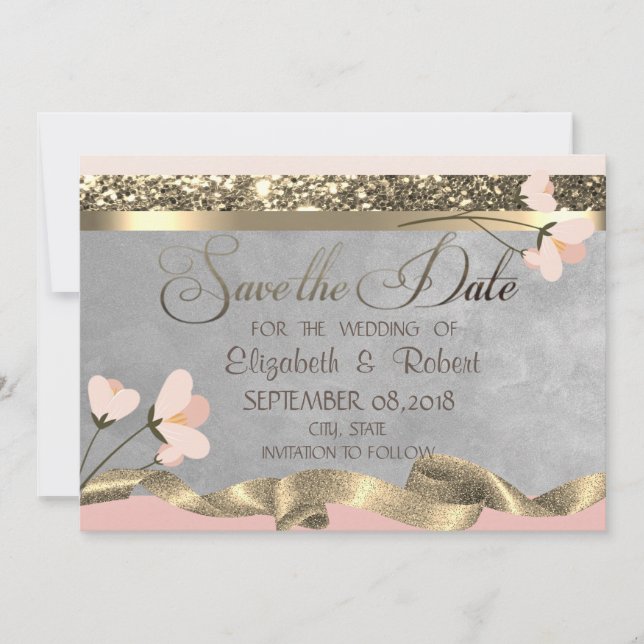 Elegant Chic Floral Save The Date (Front)