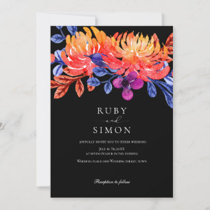Elegant Chic Floral Watercolor Bouquet Wedding Invitation