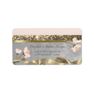 Elegant Chic  Floral Wedding Label