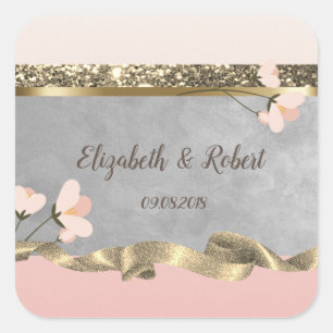Elegant Chic Floral Wedding Sticker