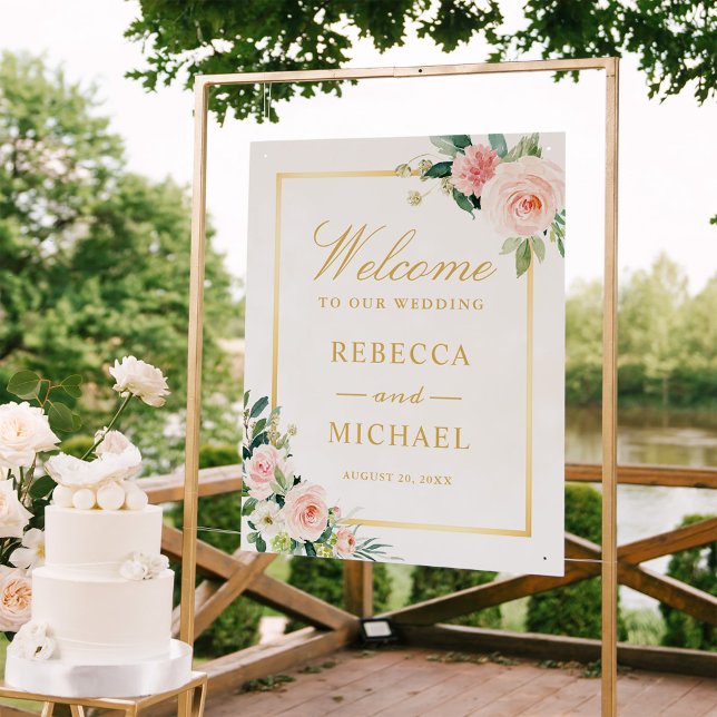 Elegant Chic Floral Welcome to Our Wedding Sign (Creator Uploaded)