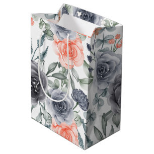 Elegant chic flower medium gift bag
