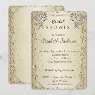 Elegant Chic Flowers Bridal Shower Invitation