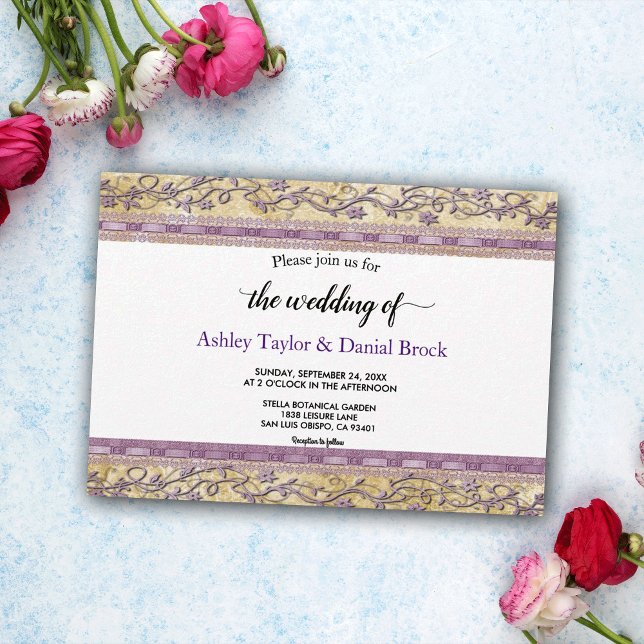 Elegant Chic Frame Luxury Script Formal Wedding Invitation (Creator Uploaded)