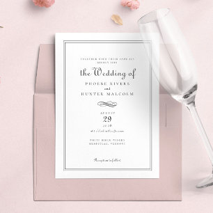 Elegant Chic French Black White Wedding Invitation