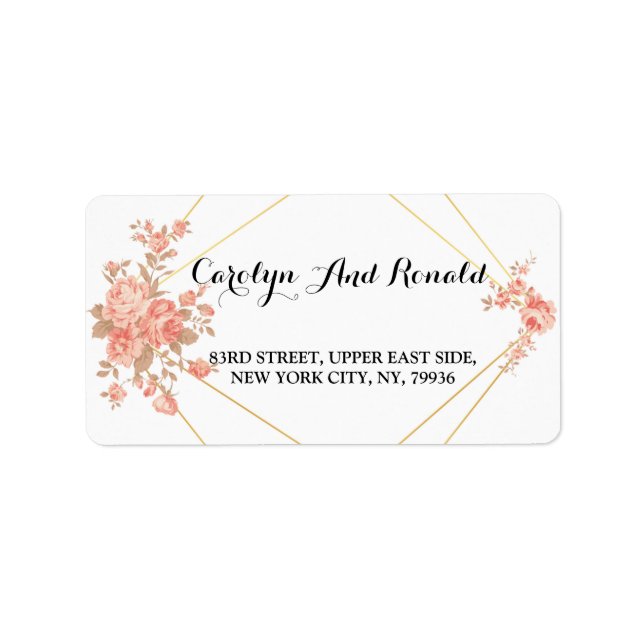 Elegant chic Geometric Modern Frame Address Label (Front)