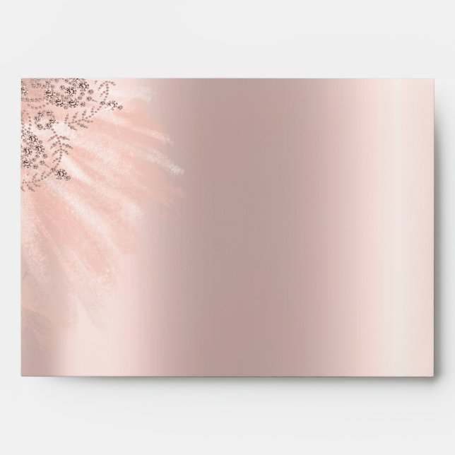 Elegant Chic Glitter Bokeh Ombre Rose Gold  Envelope (Front)