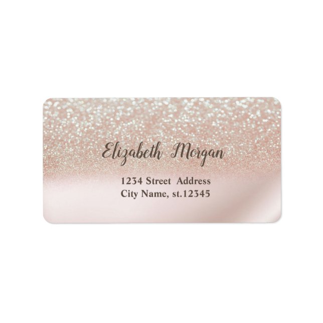 Elegant Chic Glitter Ombre Bokeh Label (Front)