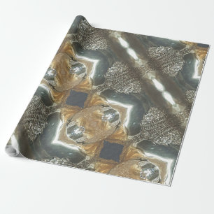 Elegant Chic Gold and Silver Art Pattern Wrapping Paper
