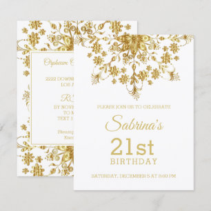 Elegant Chic Gold Birthday Invitation