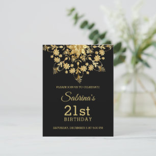 Elegant Chic Gold Birthday Invitation