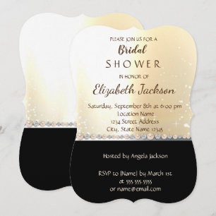 Elegant Chic Gold Black Bridal Shower Invitation