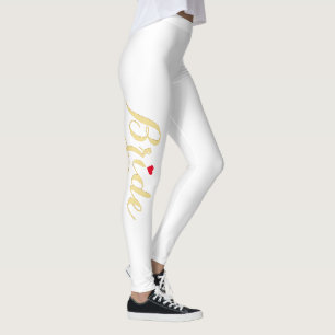 Elegant Chic Gold Bride Wedding Bachelorette Party Leggings