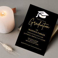 Elegant & Chic Gold Calligraphy Graduation Party