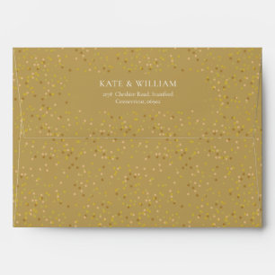 Elegant Chic Gold Dust Confetti Name Address Envelope
