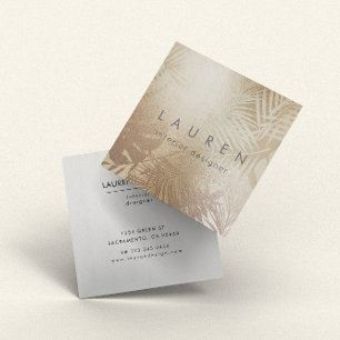 Elegant Chic Gold Foliage Faux Foil Business Card