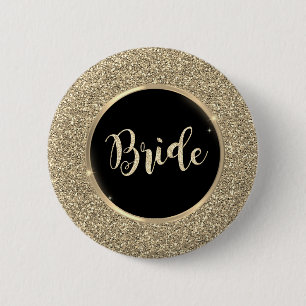 Elegant Chic Gold Glitter 6 Cm Round Badge