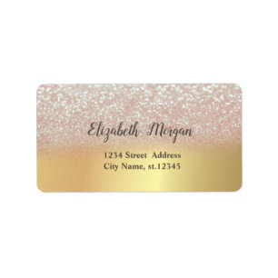 Elegant Chic Gold ,Glitter Ombre Bokeh Label